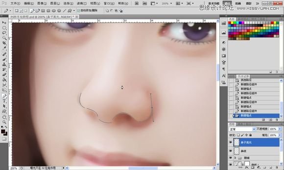 Photoshop为美女照片转成唯美的手绘鲜果