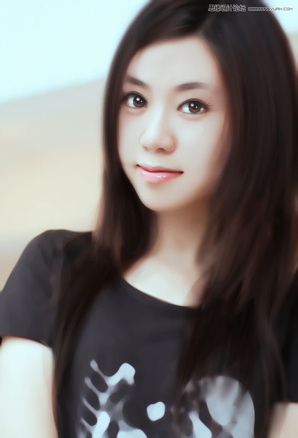 Photoshop为美女照片转成唯美的手绘鲜果