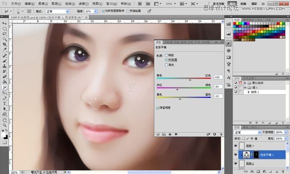 Photoshop为美女照片转成唯美的手绘鲜果