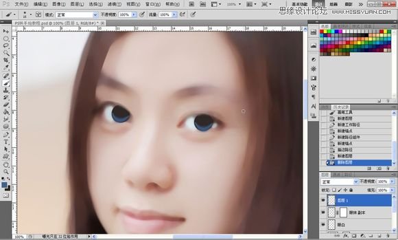 Photoshop为美女照片转成唯美的手绘鲜果