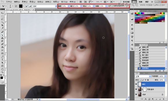 Photoshop为美女照片转成唯美的手绘鲜果