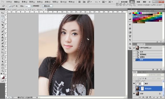 Photoshop为美女照片转成唯美的手绘鲜果