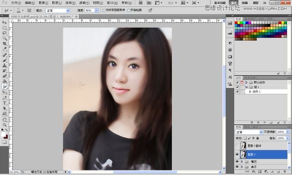 Photoshop为美女照片转成唯美的手绘鲜果