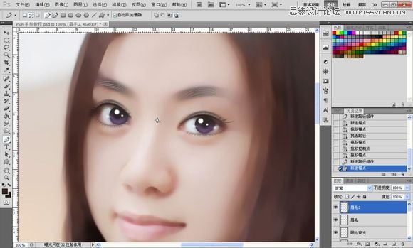 Photoshop为美女照片转成唯美的手绘鲜果