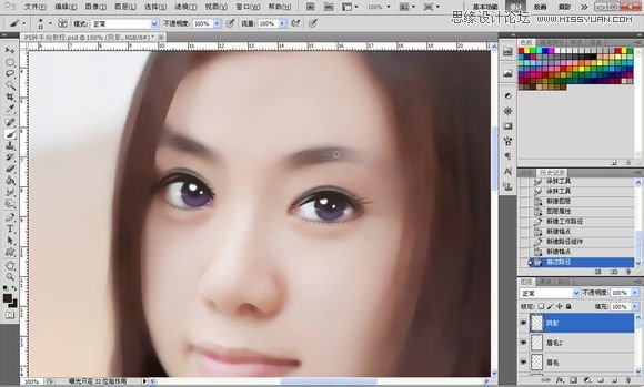 Photoshop为美女照片转成唯美的手绘鲜果