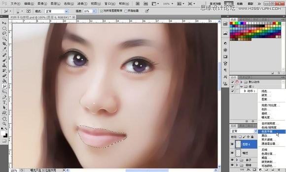 Photoshop为美女照片转成唯美的手绘鲜果