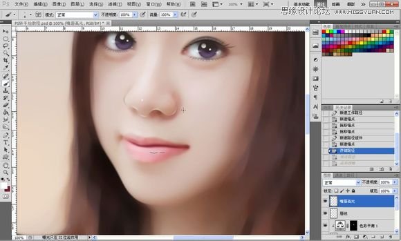 Photoshop为美女照片转成唯美的手绘鲜果