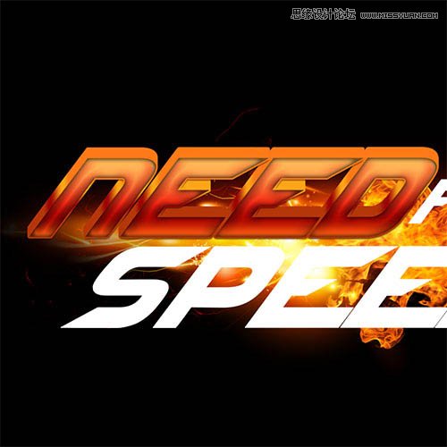 Photoshop制作创意的动感火焰立体字