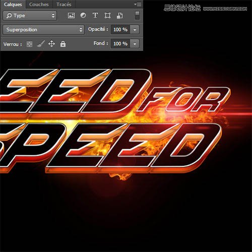 Photoshop制作创意的动感火焰立体字