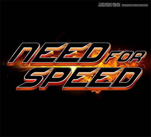 Photoshop制作创意的动感火焰立体字