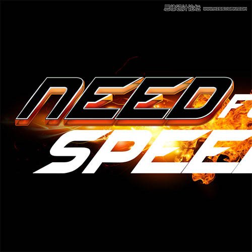 Photoshop制作创意的动感火焰立体字