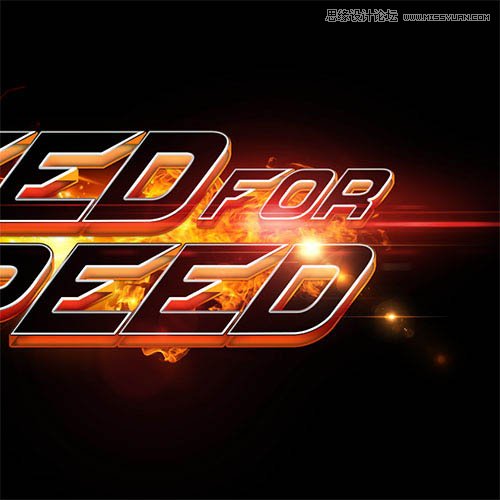 Photoshop制作创意的动感火焰立体字