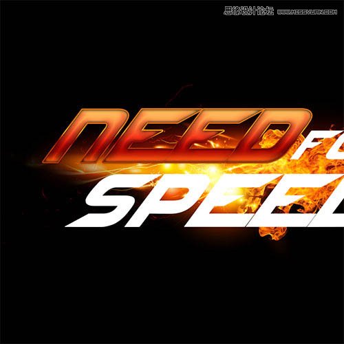 Photoshop制作创意的动感火焰立体字