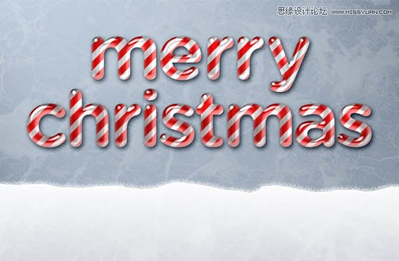 Photoshop设计圣诞节糖果风格的艺术字