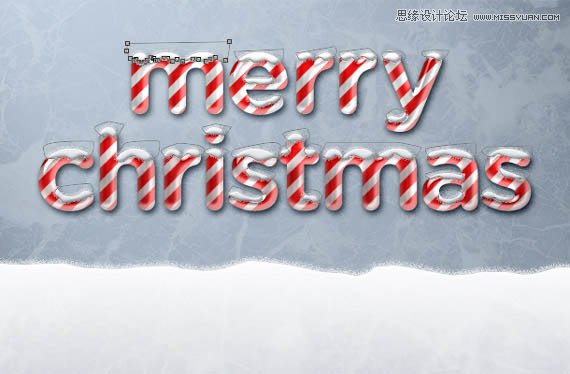 Photoshop设计圣诞节糖果风格的艺术字