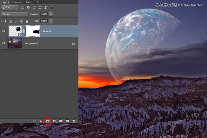 Photoshop给外景照片添加漂亮的星球效果