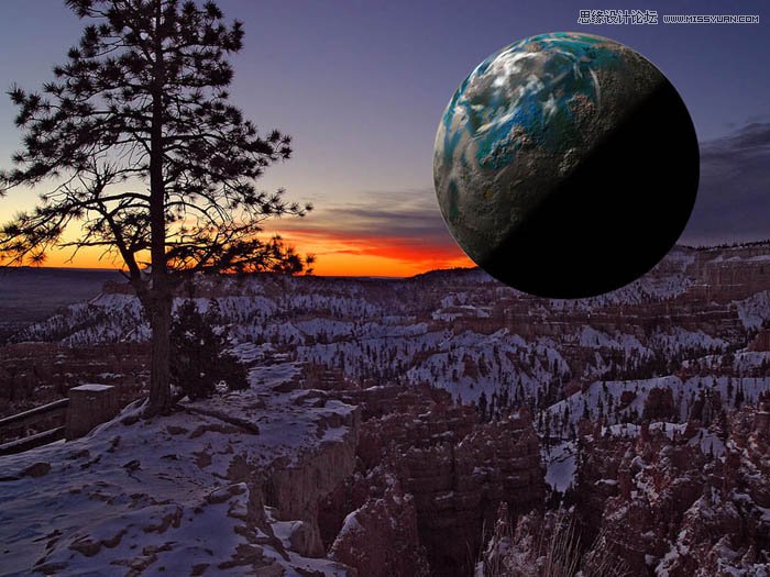 Photoshop给外景照片添加漂亮的星球效果
