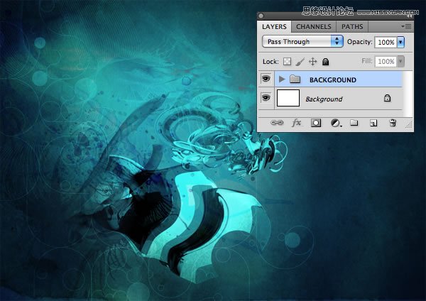 Photoshop合成从水花中冲出的海边美女