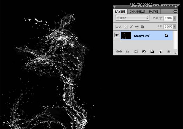 Photoshop合成从水花中冲出的海边美女
