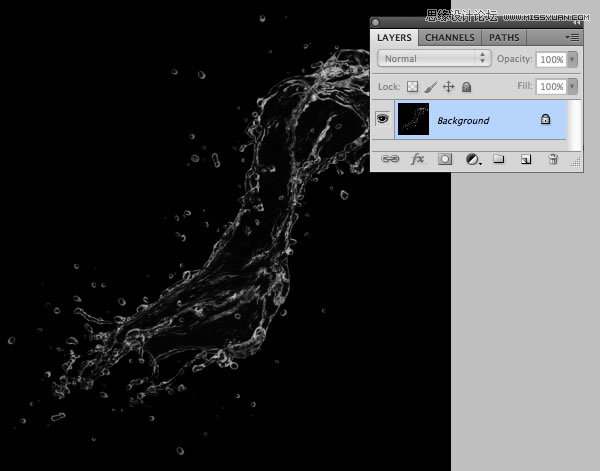 Photoshop合成从水花中冲出的海边美女