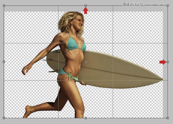 Photoshop合成从水花中冲出的海边美女