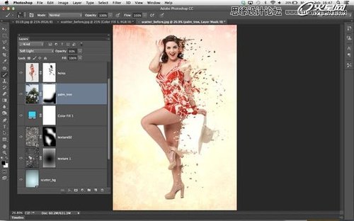 Photoshop使用画笔制作人像飘逸流体效果