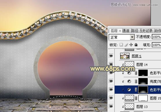 Photoshop把乱七八糟的拱门美化处理