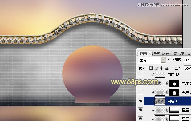 Photoshop把乱七八糟的拱门美化处理