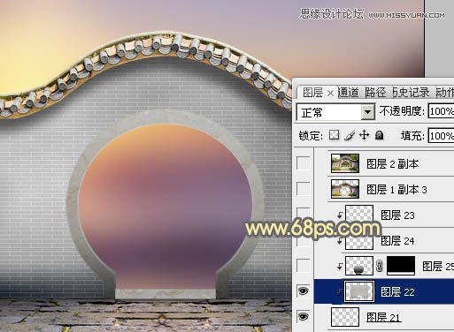 Photoshop把乱七八糟的拱门美化处理