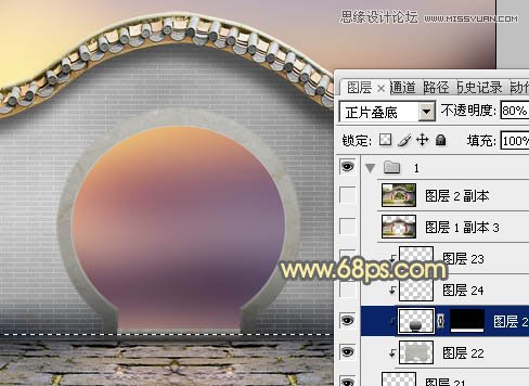 Photoshop把乱七八糟的拱门美化处理