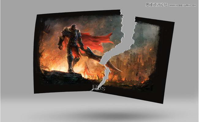 Photoshop制作逼真的纸张撕裂效果图