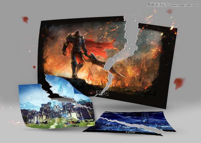 Photoshop制作逼真的纸张撕裂效果图