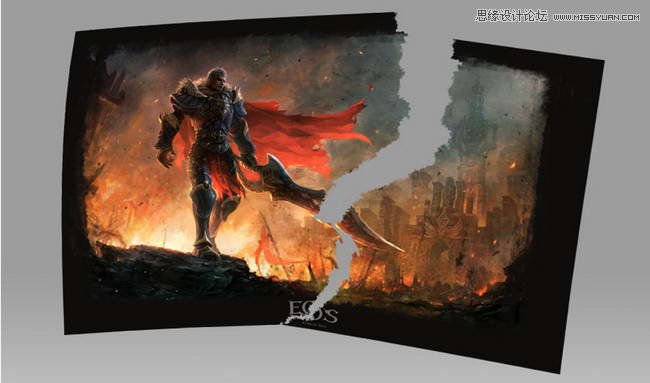 Photoshop制作逼真的纸张撕裂效果图