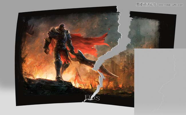 Photoshop制作逼真的纸张撕裂效果图