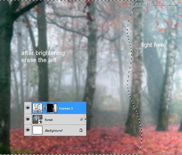 Photoshop合成唯美的森林仙子场景图