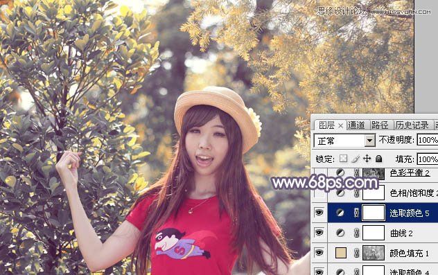 Photoshop调出可爱女孩秋季暖色效果