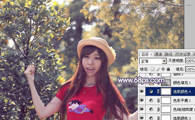 Photoshop调出可爱女孩秋季暖色效果