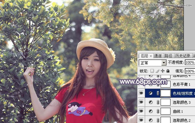 Photoshop调出可爱女孩秋季暖色效果