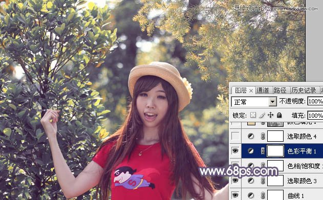 Photoshop调出可爱女孩秋季暖色效果