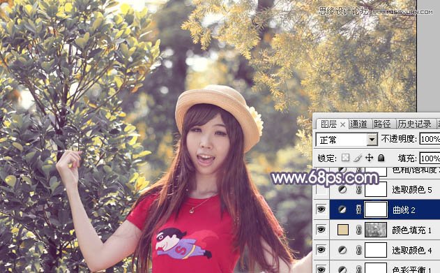 Photoshop调出可爱女孩秋季暖色效果