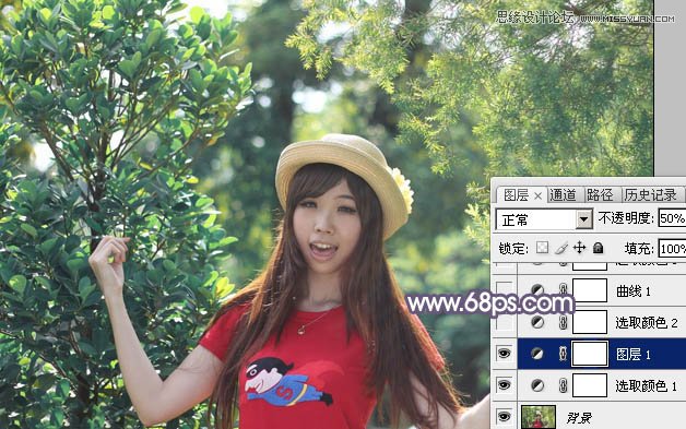 Photoshop调出可爱女孩秋季暖色效果