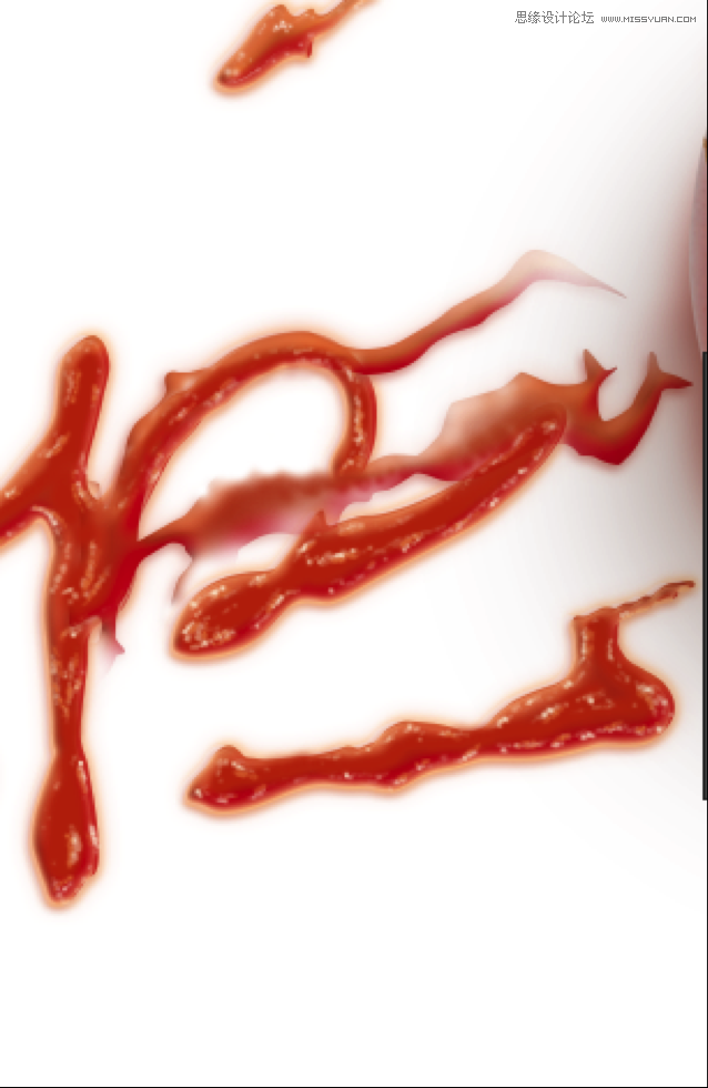 Photoshop制作超酷的番茄酱文字效果