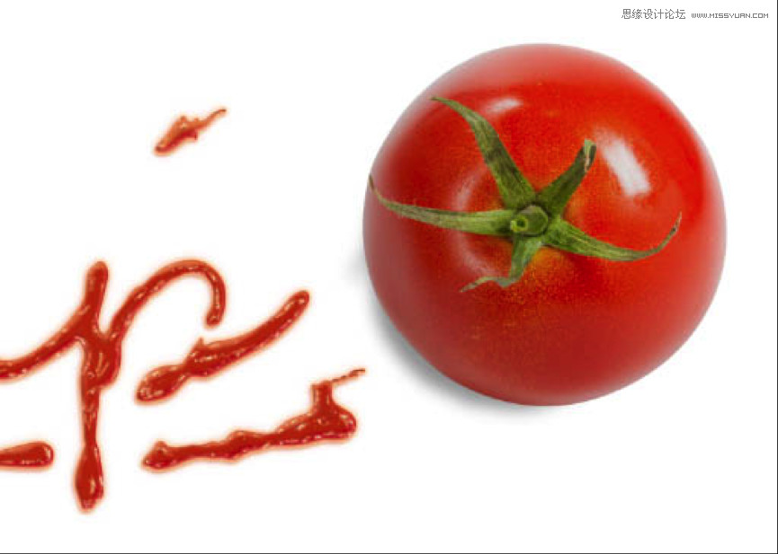 Photoshop制作超酷的番茄酱文字效果