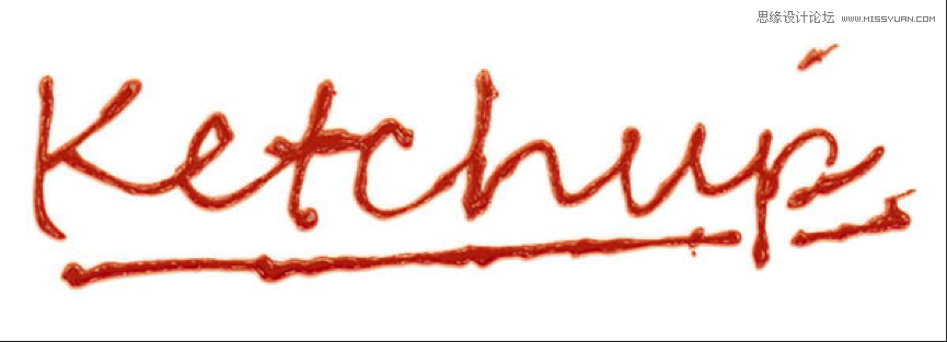 Photoshop制作超酷的番茄酱文字效果