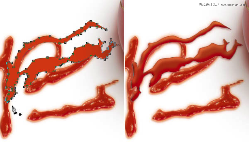 Photoshop制作超酷的番茄酱文字效果