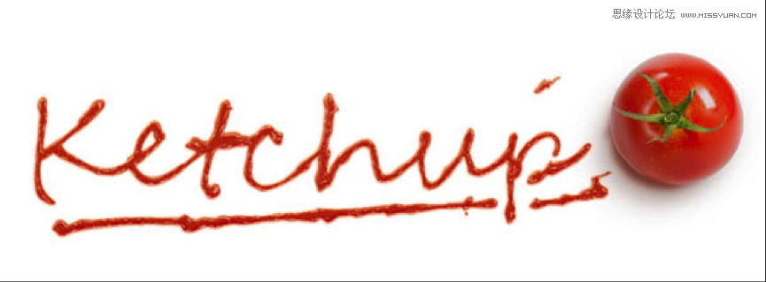 Photoshop制作超酷的番茄酱文字效果