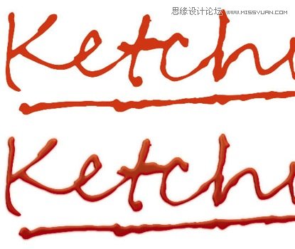 Photoshop制作超酷的番茄酱文字效果