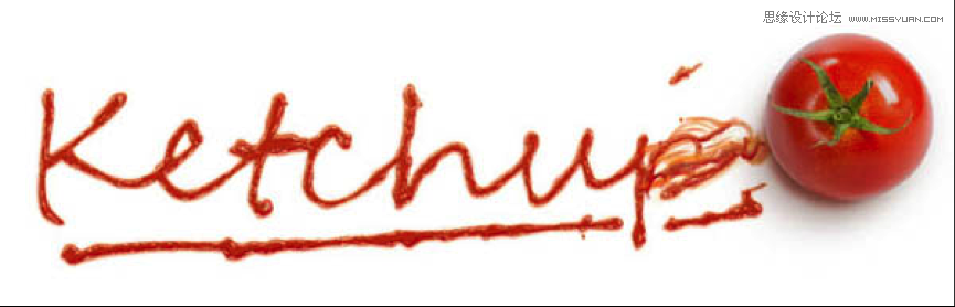 Photoshop制作超酷的番茄酱文字效果