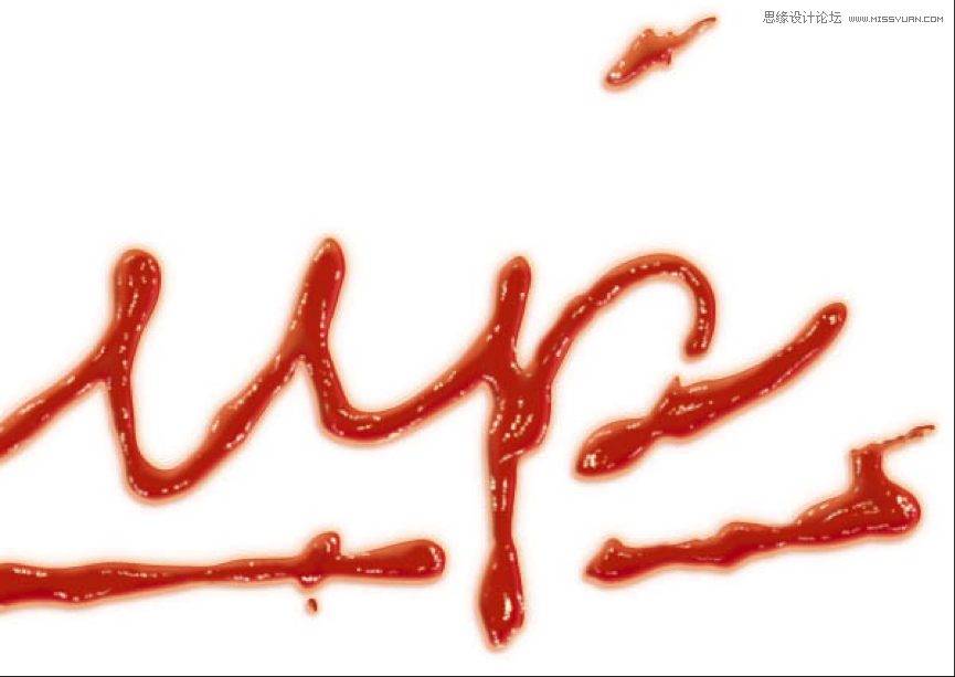 Photoshop制作超酷的番茄酱文字效果