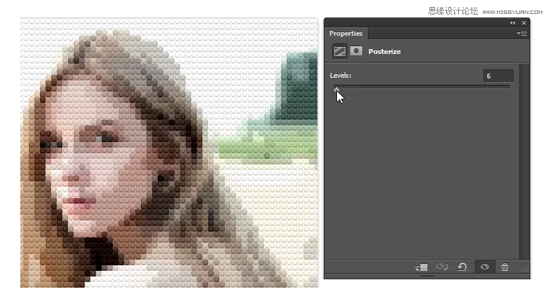 Photoshop把人像照片变成乐高像素拼图